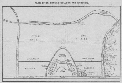 Plan of St. Frank's from Nelson Lee Library 539 (Old Series)  1925 Amalgamated Press. Click for larger image